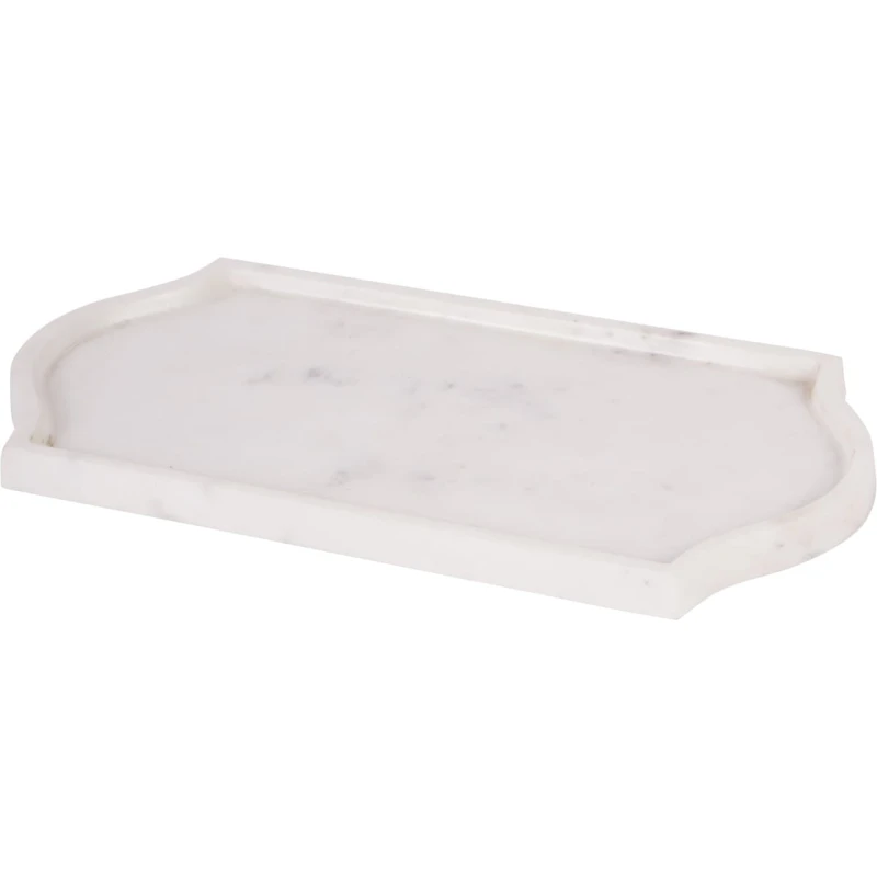 Biała taca marmurowa Marble o długości 33 cm