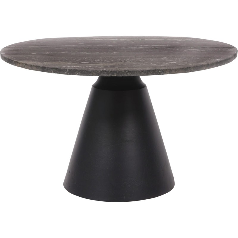 Stolik kawowy Finsbury Marble Small 60 cm okrągły stolik z marmurowym blatem i czarną podstawą