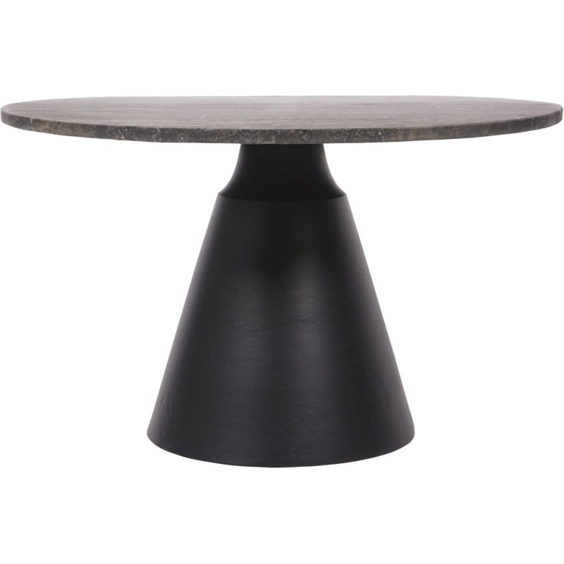 Stolik kawowy Finsbury Marble Small 60 cm okrągły stolik z marmurowym blatem i czarną podstawą
