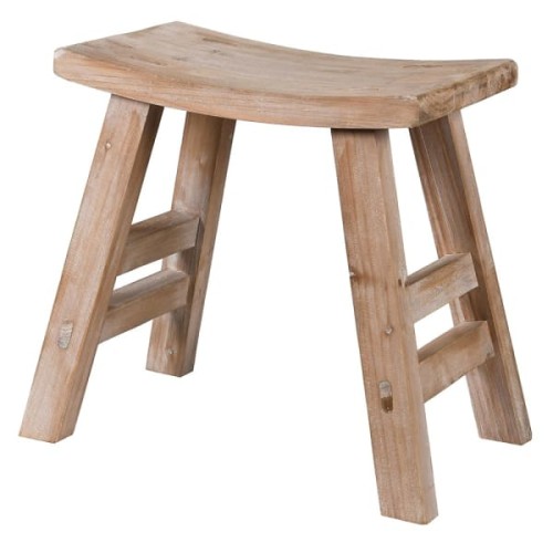 Niski stołek drewniany Boho 39 cm naturalny kolor drewno jodły