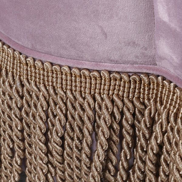 Stołek puf Claridge Pink 55 cm velvet ozdobne frędzle
