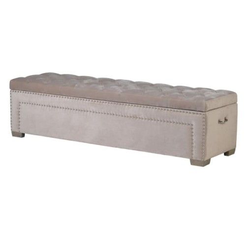 Ławka Chelsea 160 cm skrzynia do sypialni velvet beż