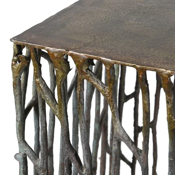 Złoty postument podstawa pod kwiaty Twig 98 cm wysokości aluminium