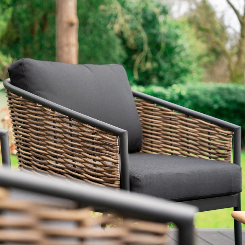 Komplet mebli Palomino sofa dwa fotele stolik kawowy rattan aluminium