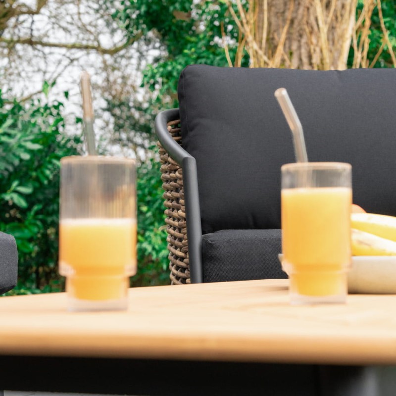 Komplet mebli Palomino sofa dwa fotele stolik kawowy rattan aluminium