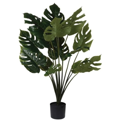 Sztuczna Monstera Kent 105 cm sztuczna roślina w czarnej plastikowej doniczce