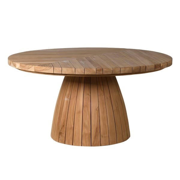 Okrągły stół do jadalni lub ogrodu Teak 150 cm z drewna tekowego
