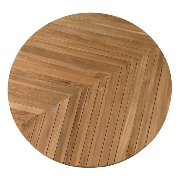 Okrągły stół do jadalni Teak 150 cm drewno tekowe stół na jednej nodze drewniany