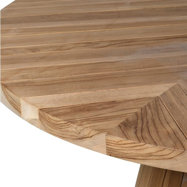 Okrągły stół do jadalni Teak 150 cm drewno tekowe stół na jednej nodze drewniany