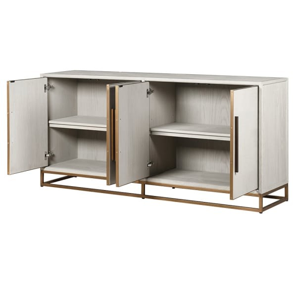 Kredens bufet Primrose 180 cm jasny dąb miedziane detale