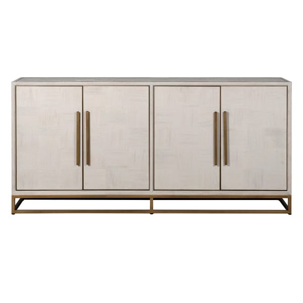 Kredens bufet Primrose 180 cm jasny dąb miedziane detale