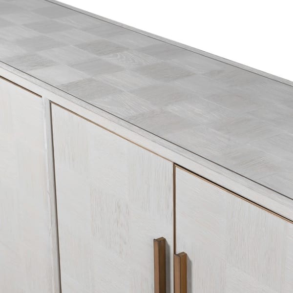 Kredens bufet Primrose 180 cm jasny dąb miedziane detale