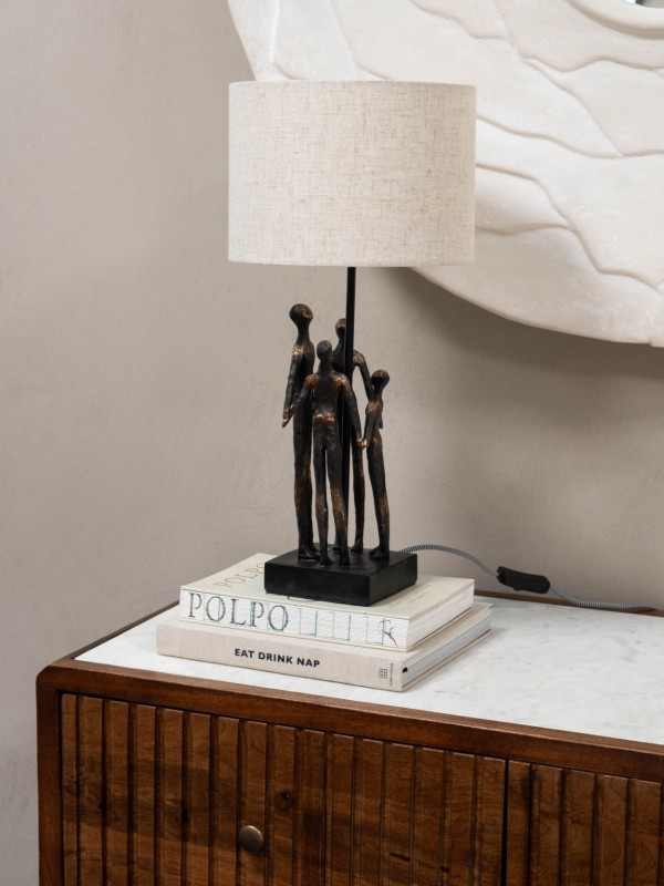 Brązowa lampa stołowa Family o wysokości 53 cm
