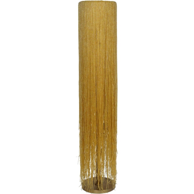 Lampa podłogowa Boho Beads 160 cm z bursztynowymi szklanymi koralikami
