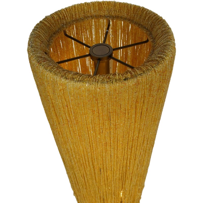 Lampa podłogowa z bursztynowymi koralikami z kryształowego szkła