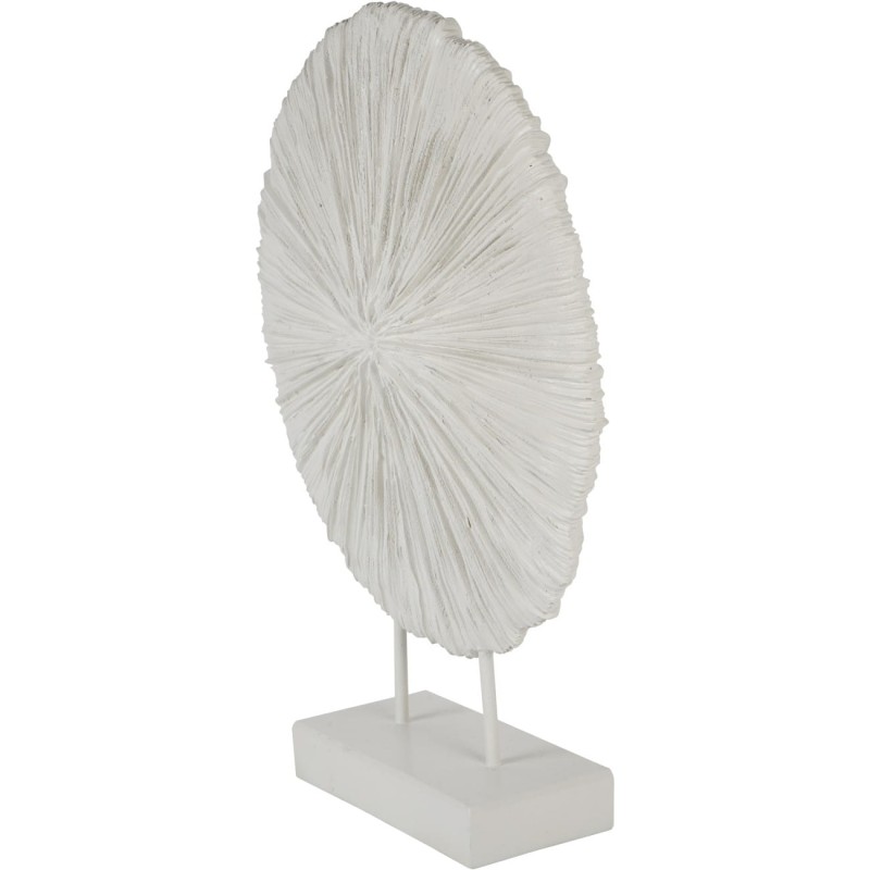 Biała rzeźba Orbis 58 cm żywica teksturowany dysk