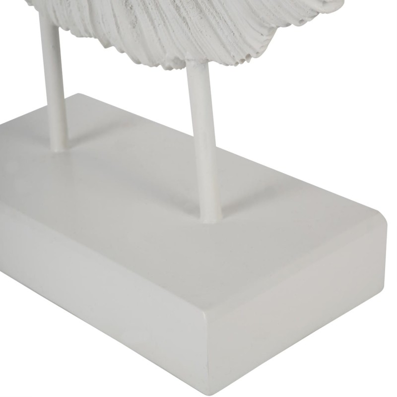 Biała rzeźba Orbis 58 cm żywica teksturowany dysk