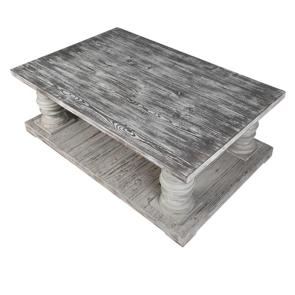 Drewniany stolik kawowy Grey Pine 140 cm szare drewno sosny