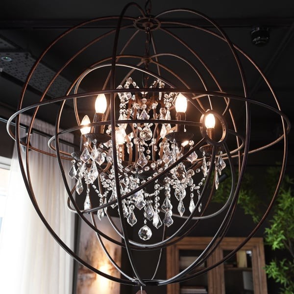 Żyrandol Sphere Crystals żelazo kryształy 90x87 cm lampa sferyczna żyrandol kula