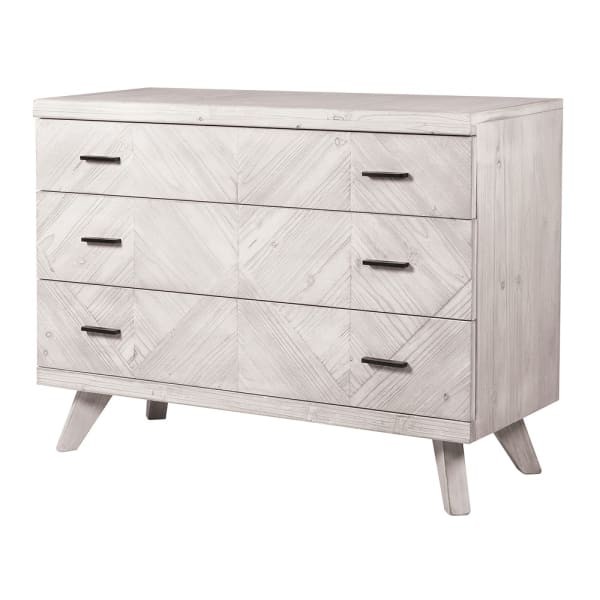 Komoda Fir 100 cm z jasnego drewna z trzema szufladami