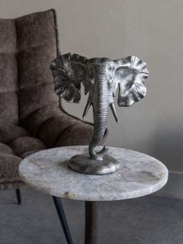 Rzeźba Elephant 31,5 cm – głowa słonia z aluminium w kolorze antycznego złota