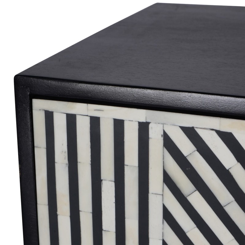 Czarno-biały barek na alkohole - szafa na podstawie, dwudrzwiowa