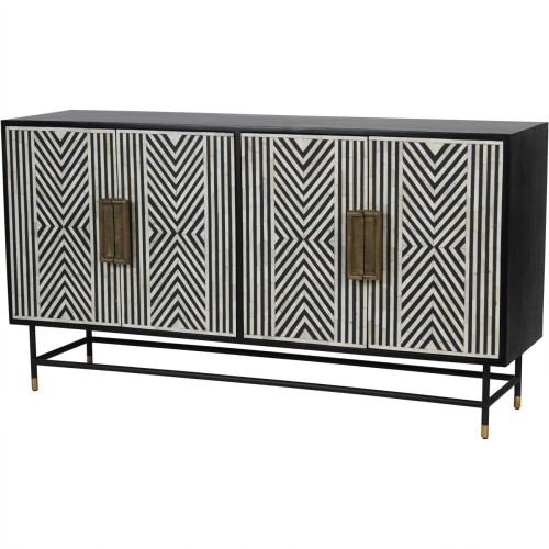 Bufet komoda Belize II 150x80 cm inkrustowany geometryczne wzory 