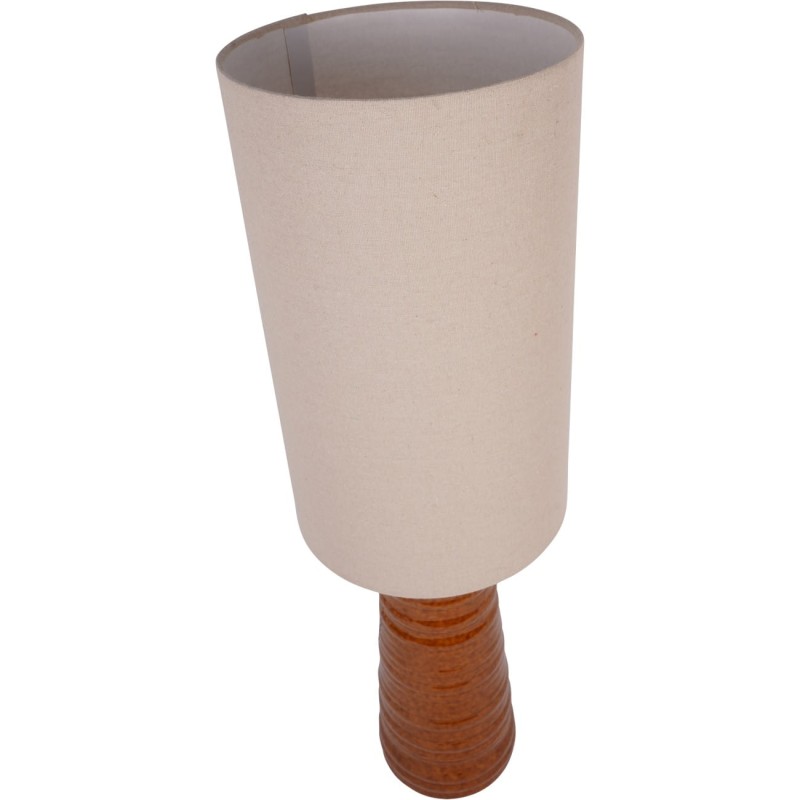 Pomarańczowa lampa stołowa wysoka z abażurem