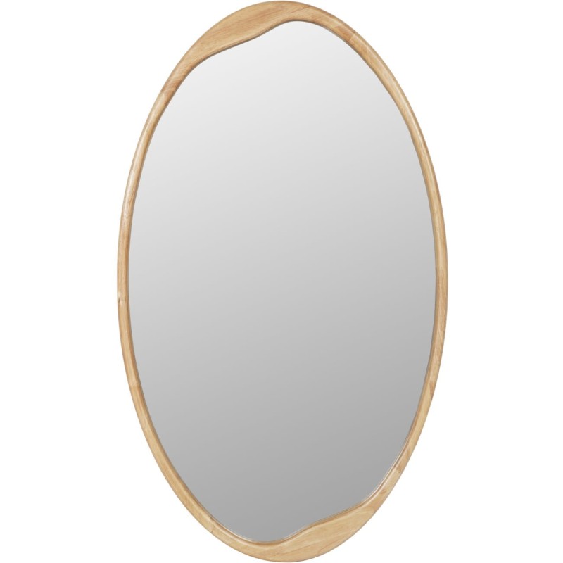 Lustro Boho Natural w drewnianej ramie 119 cm owalne lustro na ścianę