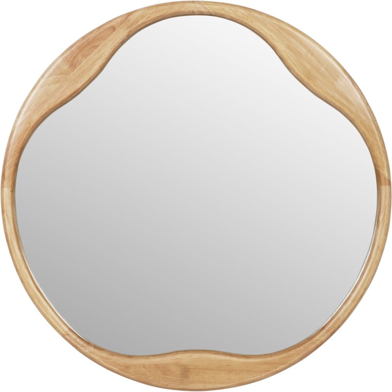 Lustro okrągłe Boho Natural w drewnianej ramie 70 cm okrągłe lustro na ścianę