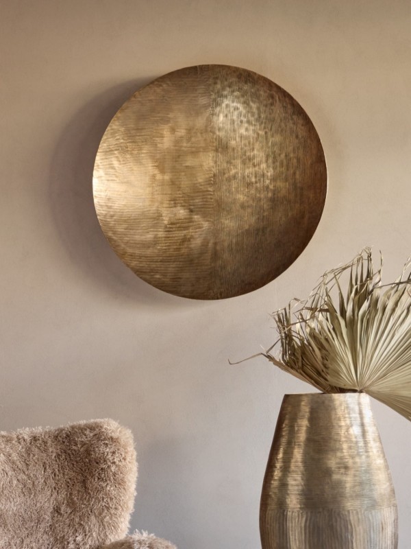 Okrągła dekoracja ścienna złota 100 cm