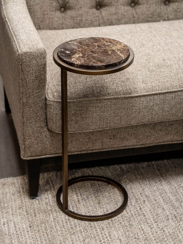 Stolik marmurowy Belgrave Brown 59 cm - marmur brązowy Emperador