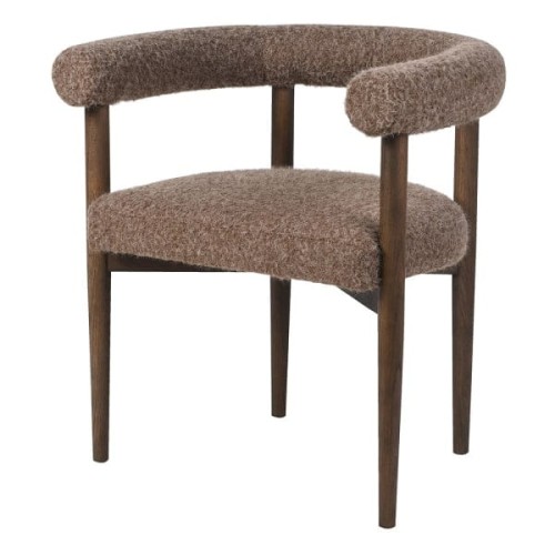 Krzesło Pimlico Brown polyester rama i nogi drewno jesion brązowe krzesło