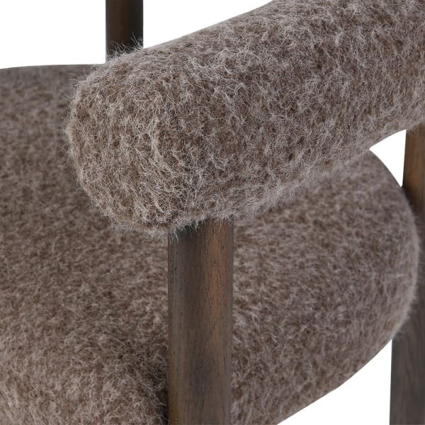 Krzesło Pimlico Brown polyester rama i nogi drewno jesion brązowe krzesło