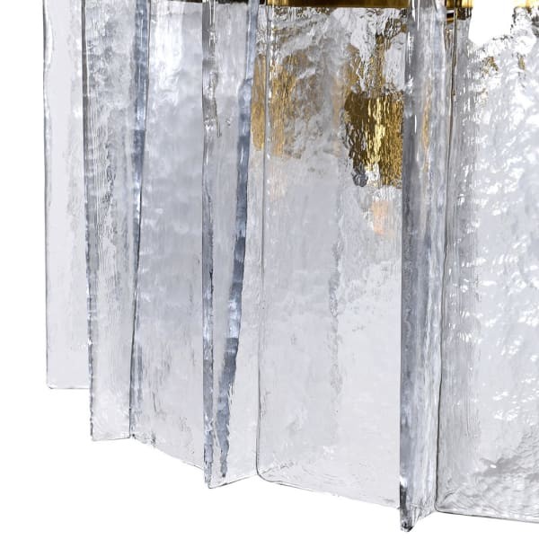 Lampa sufitowa Portobello 90 cm przeźroczyste szklane panele złota oprawa