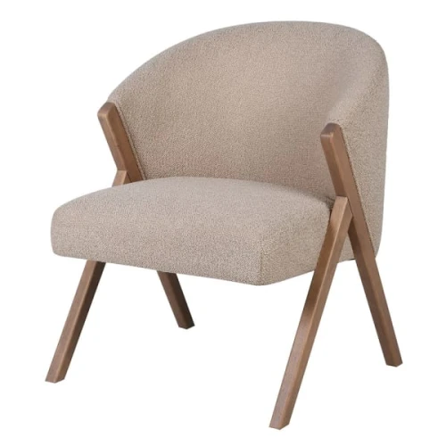Krzesło tapicerowane Belgrave Beige z drewnianą ramą