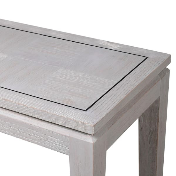 Mała konsola Primrose 76x86 cm dąb detale czarne żelazo