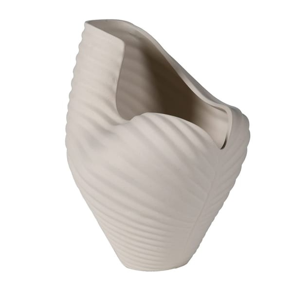 Wazon porcelanowy Symphony w kolorze białym, rzeźbiarski design z falistą fakturą