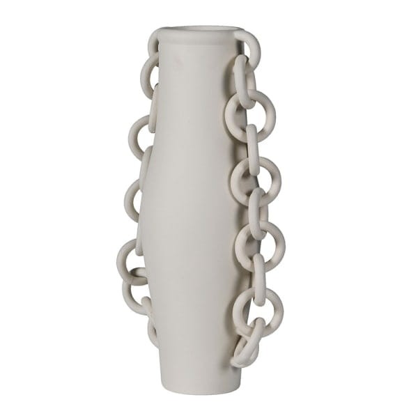 Porcelanowy wazon White Chain 43 cm biały wazon oryginalny design