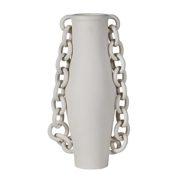 Porcelanowy wazon White Chain 43 cm biały wazon oryginalny design