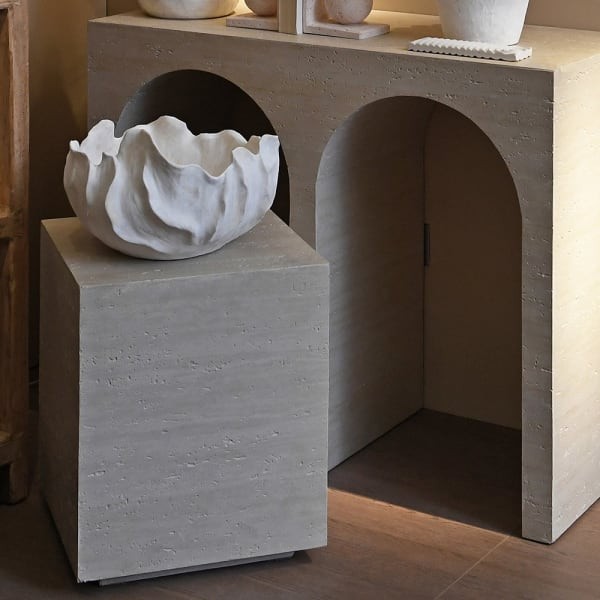 Porcelanowa misa dekoracyjna Organic 35 cm biała misa ozdobna z porcelany