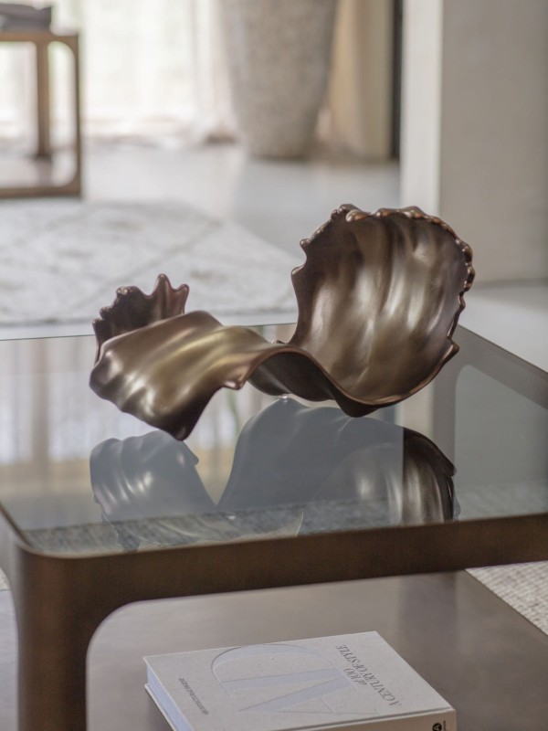 Rzeźba abstrakcyjna Innovation 50 cm nowoczesna rzeźba do salonu z aluminium