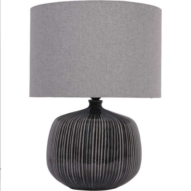 Szara lampa stołowa Grey Burst 50 cm ceramiczna podstawa szary abażur