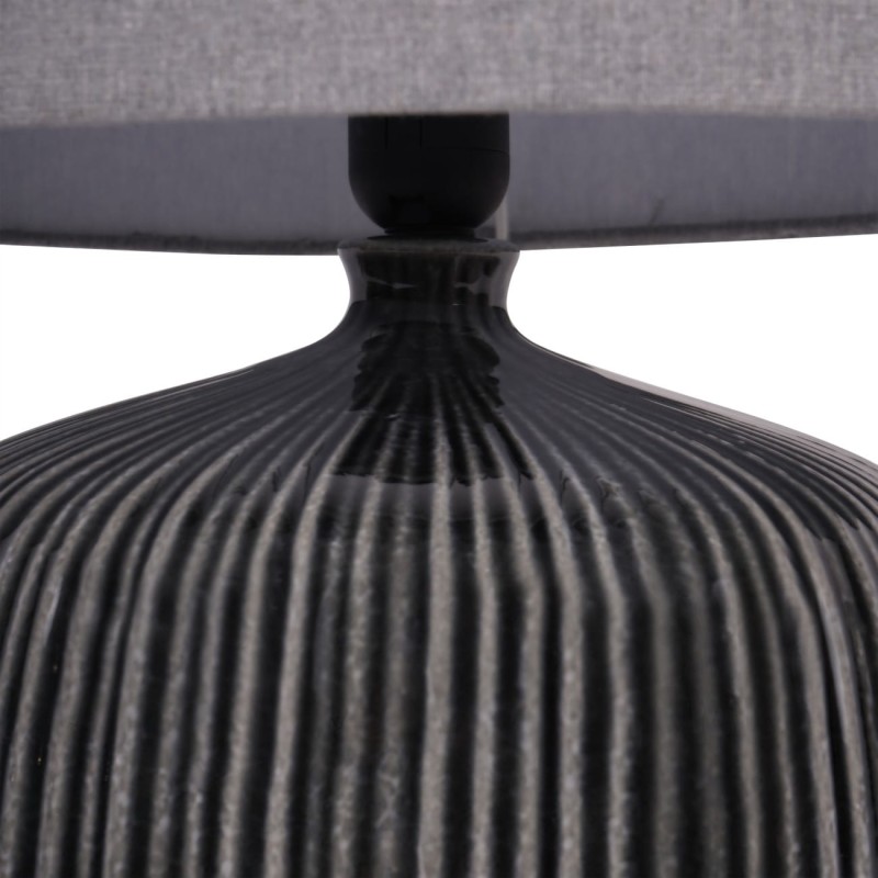 Szara lampa stołowa Grey Burst 50 cm ceramiczna podstawa szary abażur