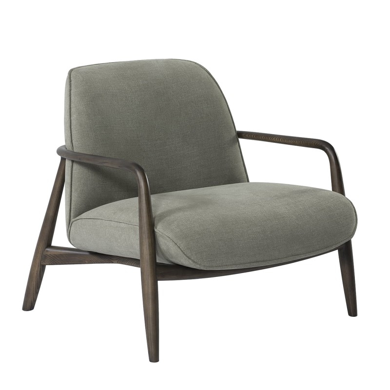 Fotel Retro Green – zielony fotel do salonu z drewnianą ramą