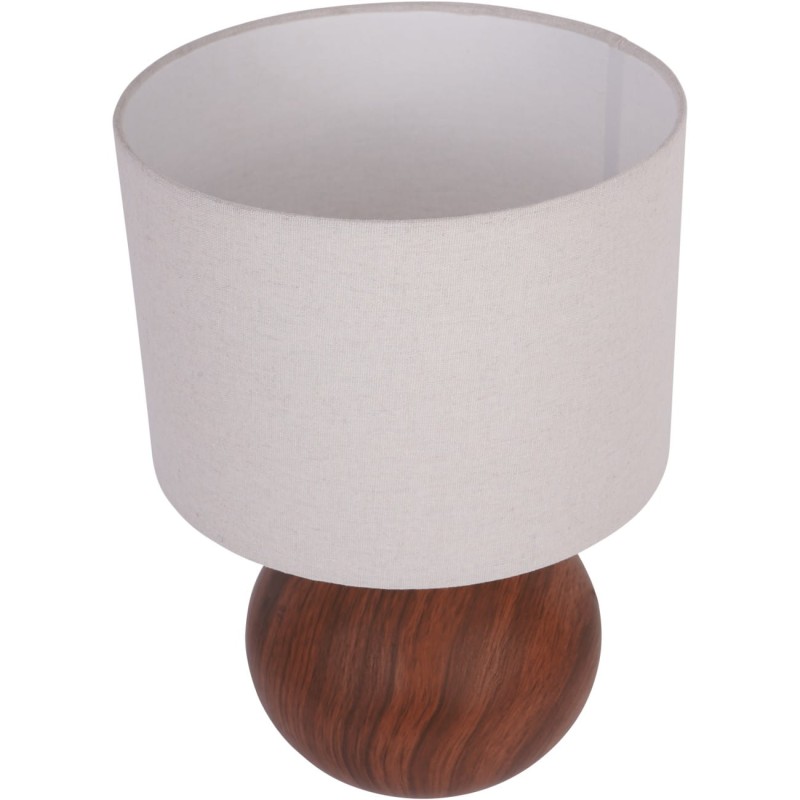 Lampa stołowa Arti 40 cm podstawa w kolorze drewna kremowy abażur