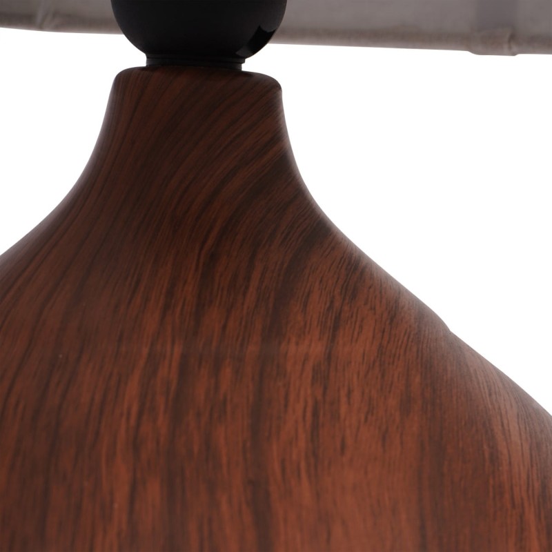 Lampa stołowa Arti 40 cm podstawa w kolorze drewna kremowy abażur