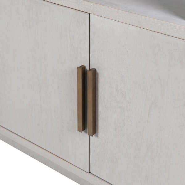 Regał na książki - biblioteczka Primrose 220 cm jasny dąb detale w kolorze miedzi regał z szafkami