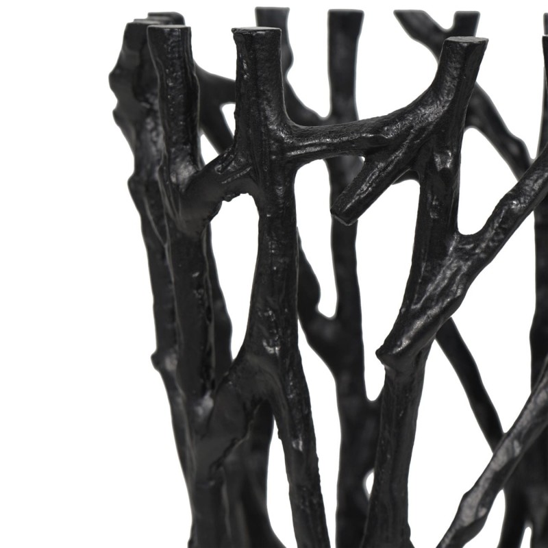 Świecznik Sloane Black 23 cm czarny metalowy świecznik rzeźbiony