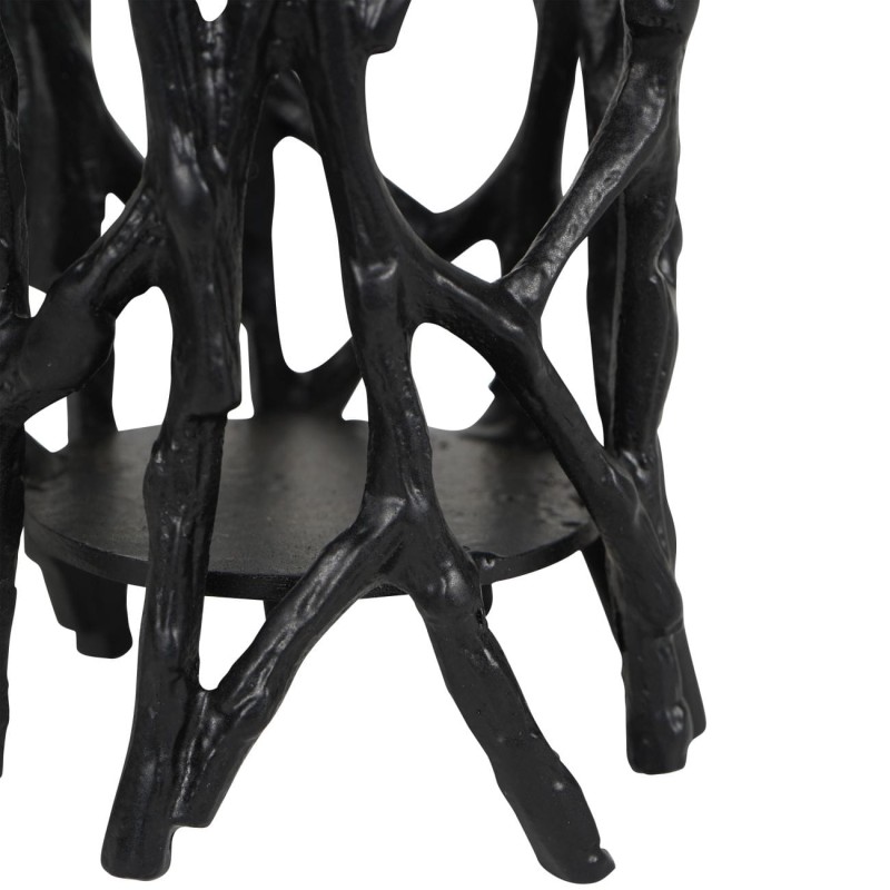 Świecznik Sloane Black 23 cm czarny metalowy świecznik rzeźbiony